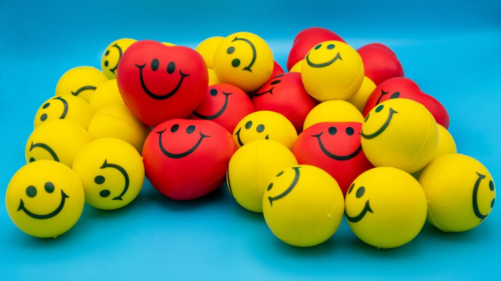 Yellow and Red Smiley Stress Balls